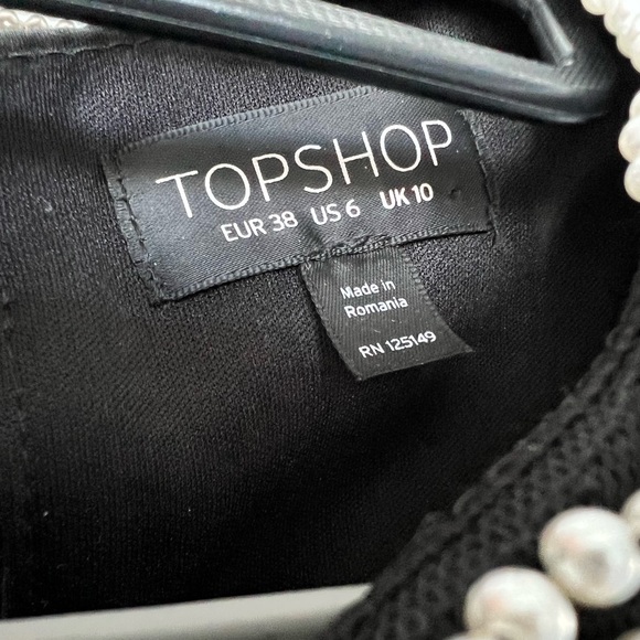 Topshop Pearl Collar Peplum Top - Picture 5 of 5